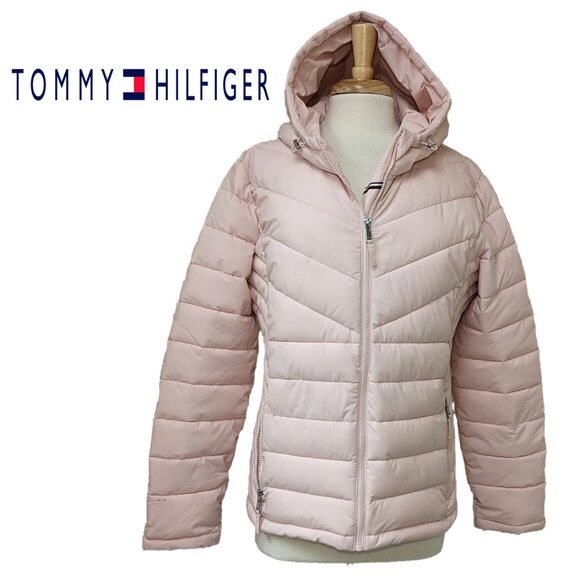 TOMMY HILFIGER Pale Pink Packable Puffer Jacket/Coat - Picture 1 of 9